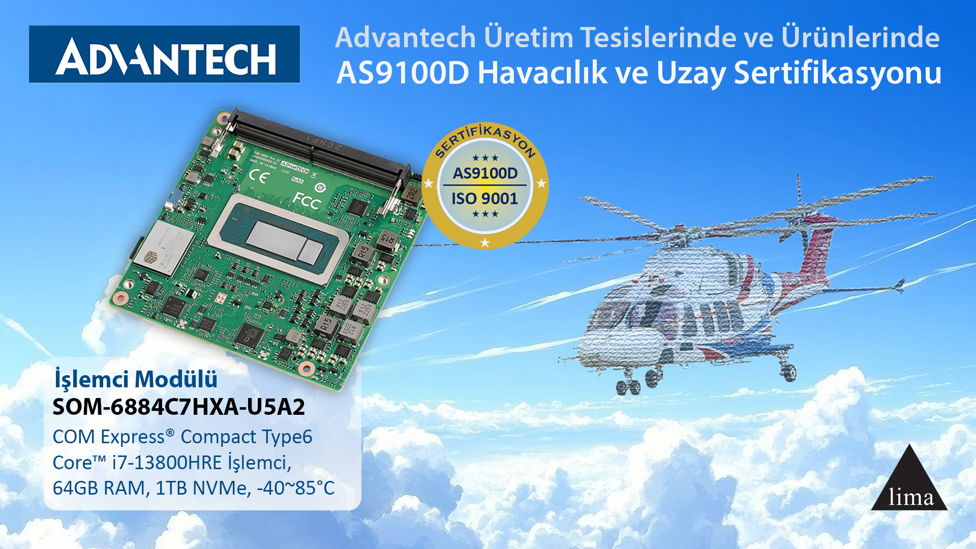 Advantech AS9100D Sertifikası ve SOM-6884